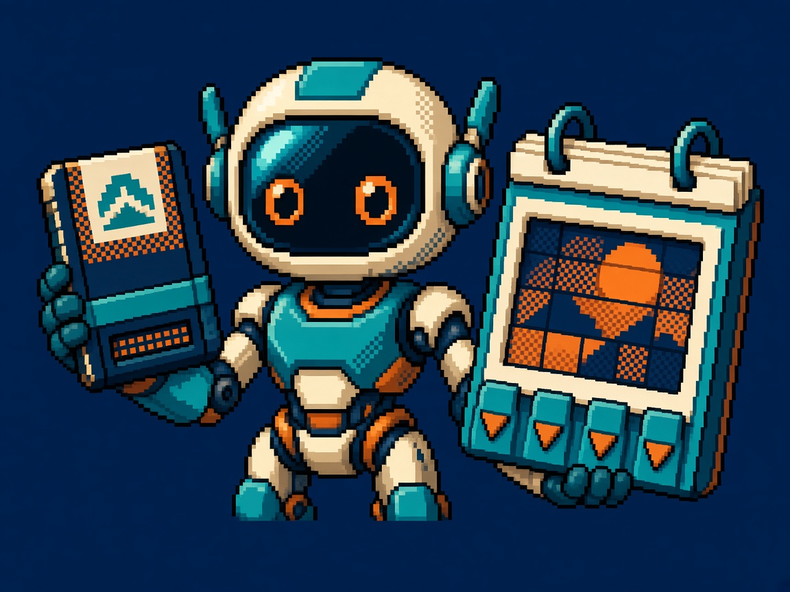 Pixel art robot holding a demo cartridge and an October 19 countdown calendar